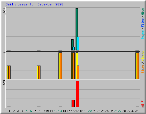 Daily usage for December 2020