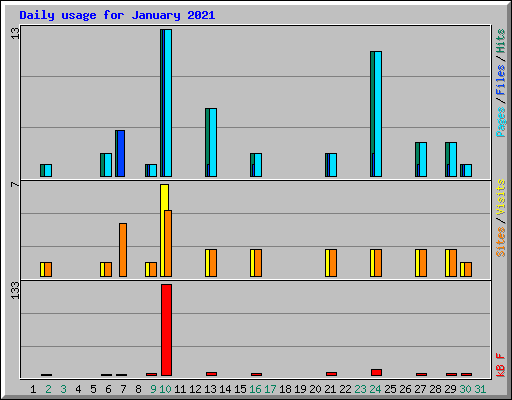 Daily usage for January 2021