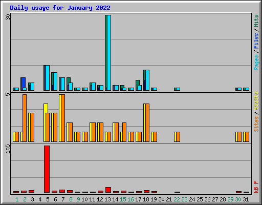 Daily usage for January 2022
