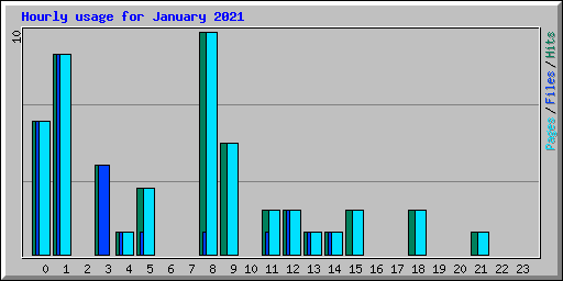 Hourly usage for January 2021