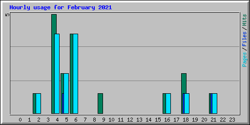 Hourly usage for February 2021