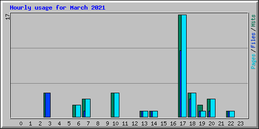 Hourly usage for March 2021