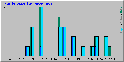Hourly usage for August 2021