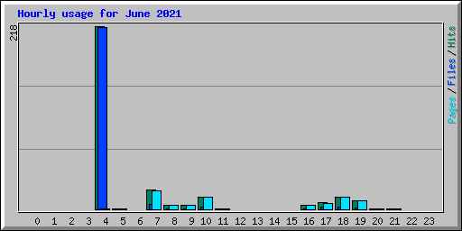 Hourly usage for June 2021