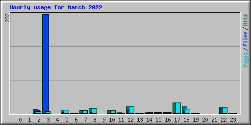 Hourly usage for March 2022