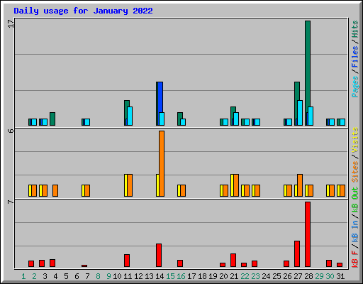 Daily usage for January 2022