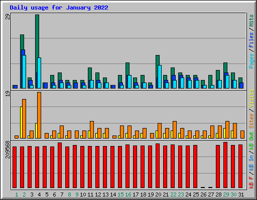 Daily usage for January 2022