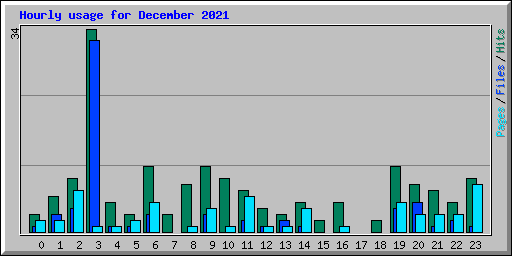 Hourly usage for December 2021