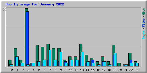 Hourly usage for January 2022