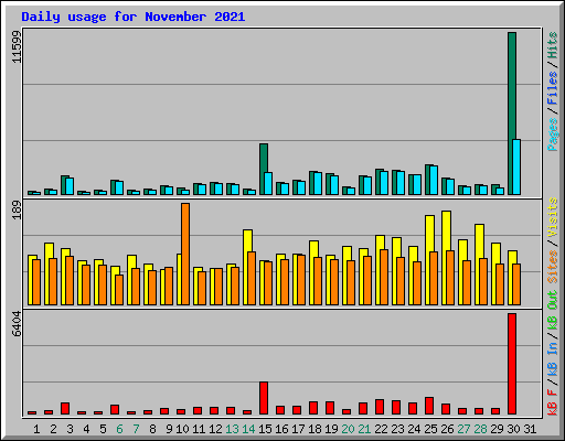 Daily usage for November 2021