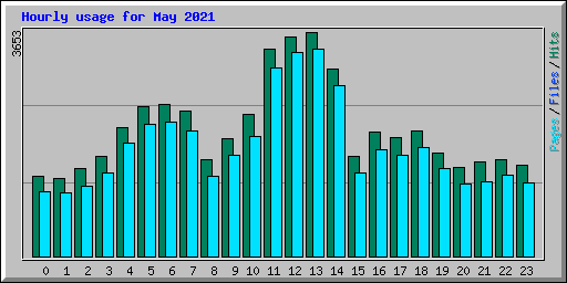 Hourly usage for May 2021