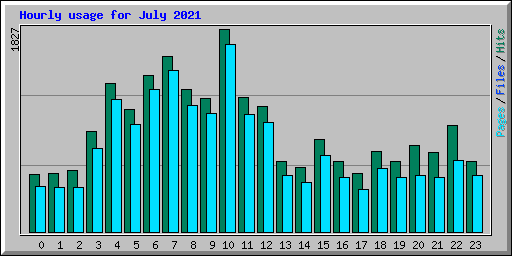 Hourly usage for July 2021