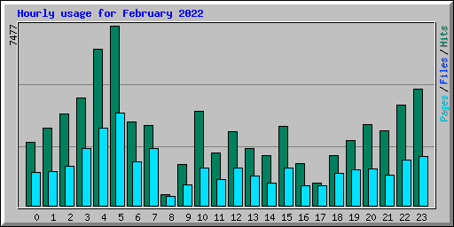 Hourly usage for February 2022