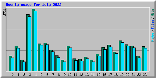 Hourly usage for July 2022