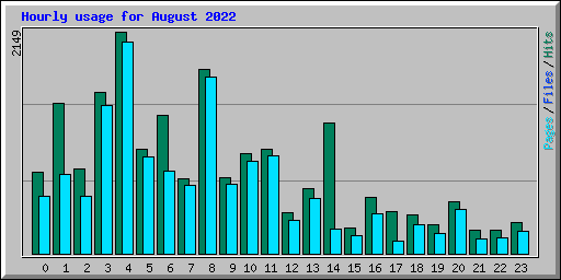 Hourly usage for August 2022